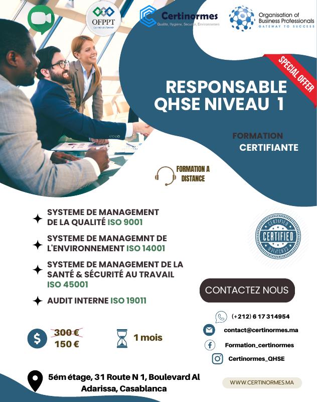 Responsable QHSE Niveau 1